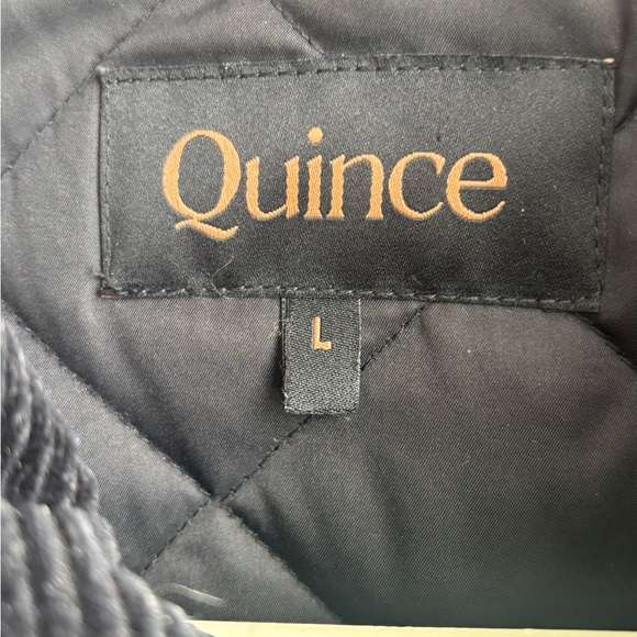 Quince Diamond Quilted  Corduroy Collar Black Barn Jacket large - Picture 3 of 10